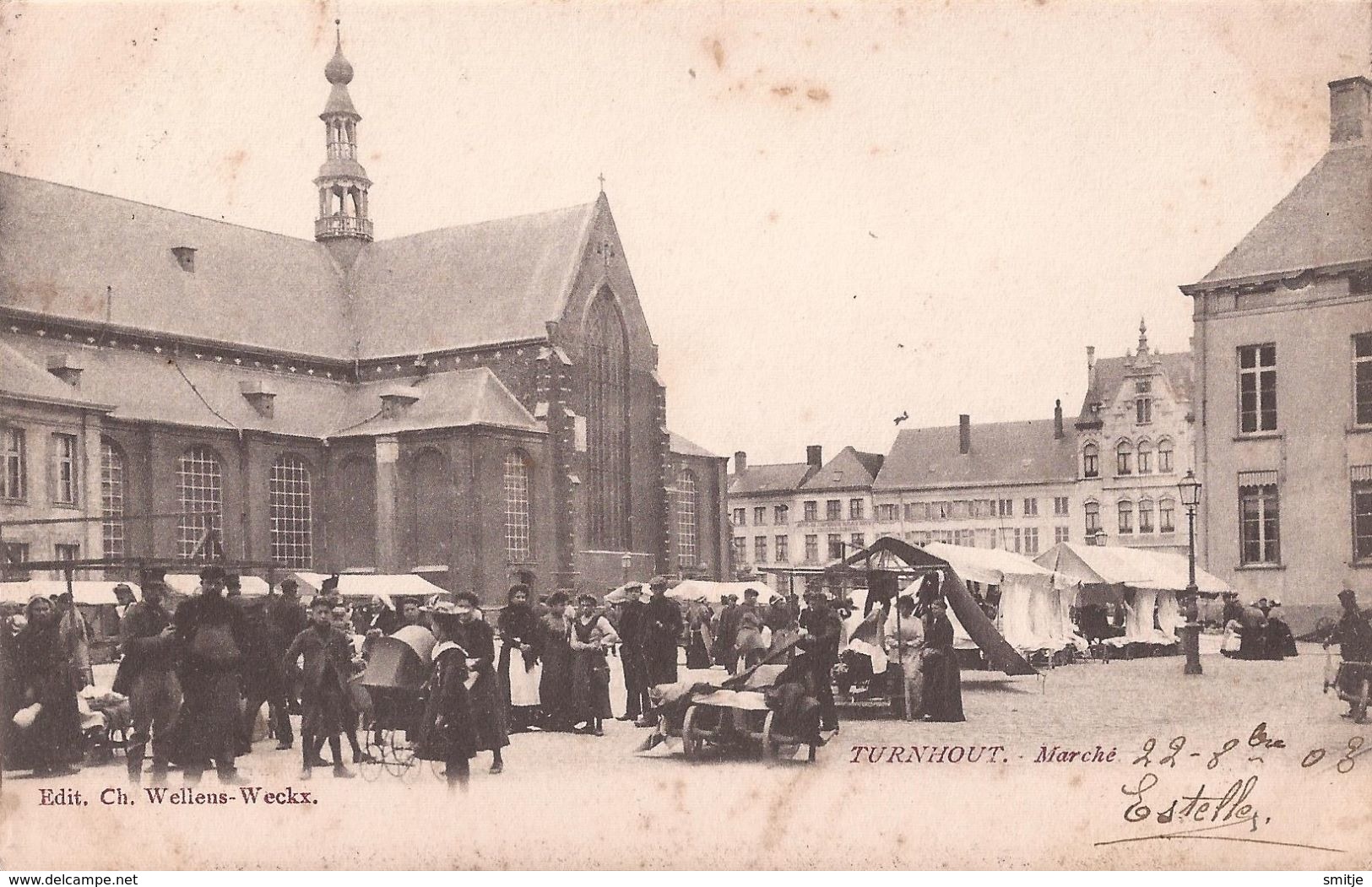 TURNHOUT 1903 MARKT MARCHÉ MARKTDAG MET KRAMEN - UITG. WELLENS-WECKX - Turnhout