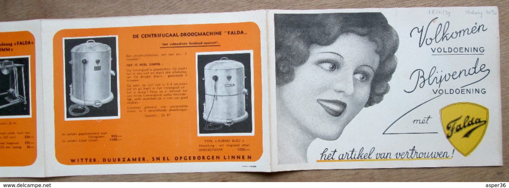 Brochure "Wasmachines Falda" 1939 - Verzamelingen