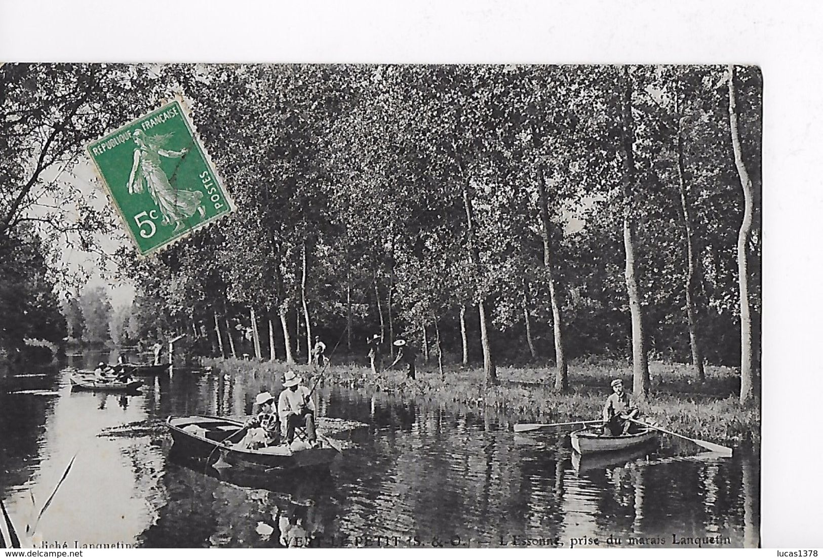 91 / VERT LE PETIT / L ESSONNE PRISE DU MARAIS LANQUETIN / PECHEURS / TRES JOLIE CARTE - Vert-le-Petit