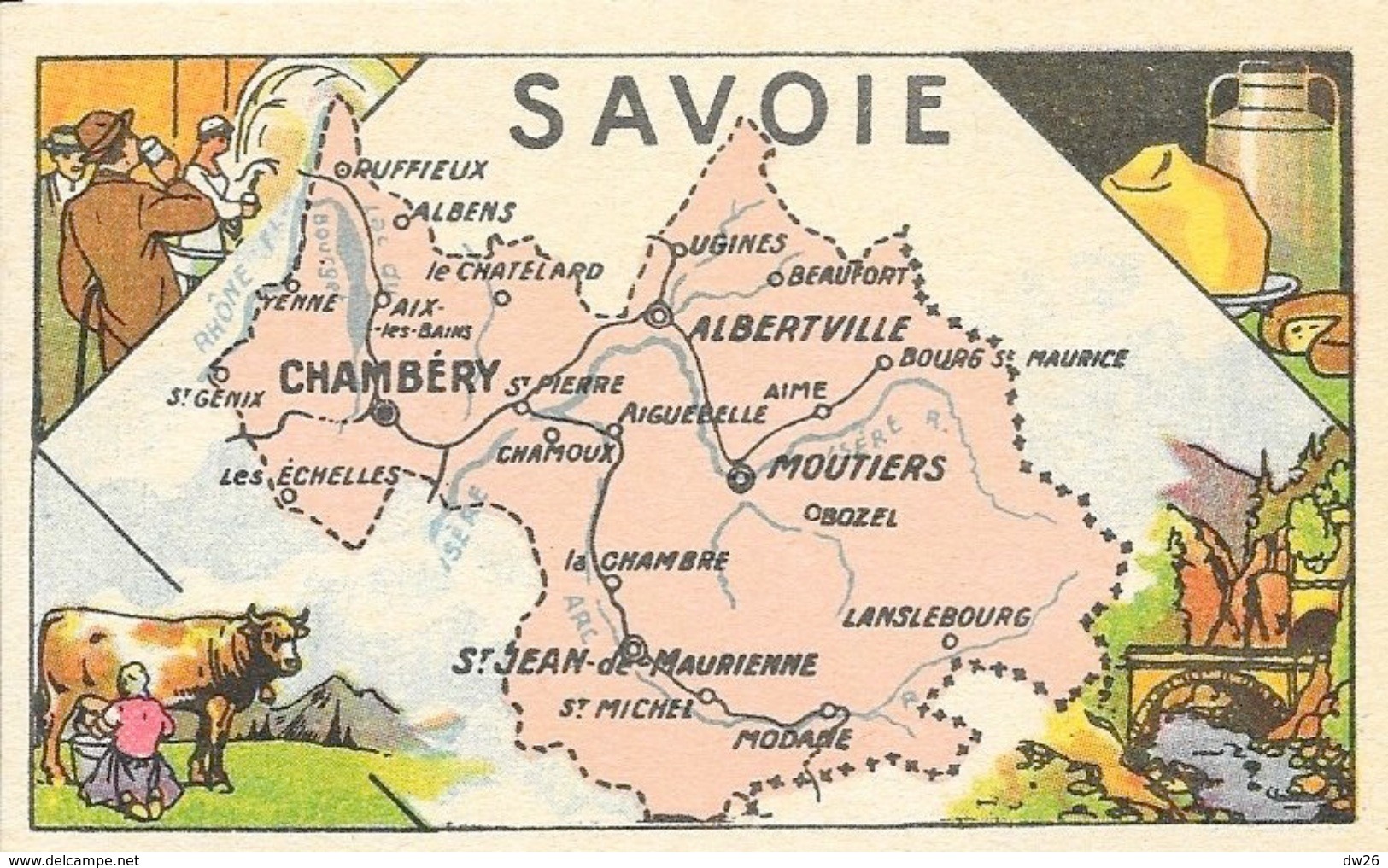 Chromo: Département De La Savoie (spécialités, Vache Savoyarde): Vermi-Bonbons Berger (délicieuses Croquettes Chocolat) - Autres & Non Classés