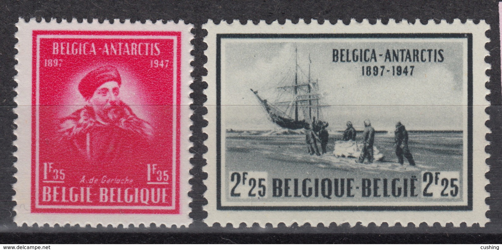 BELGIUM : Belgian Catalog 749-50 – MNH ** - Belgica – Antarctic Territory (1947) - Unused Stamps