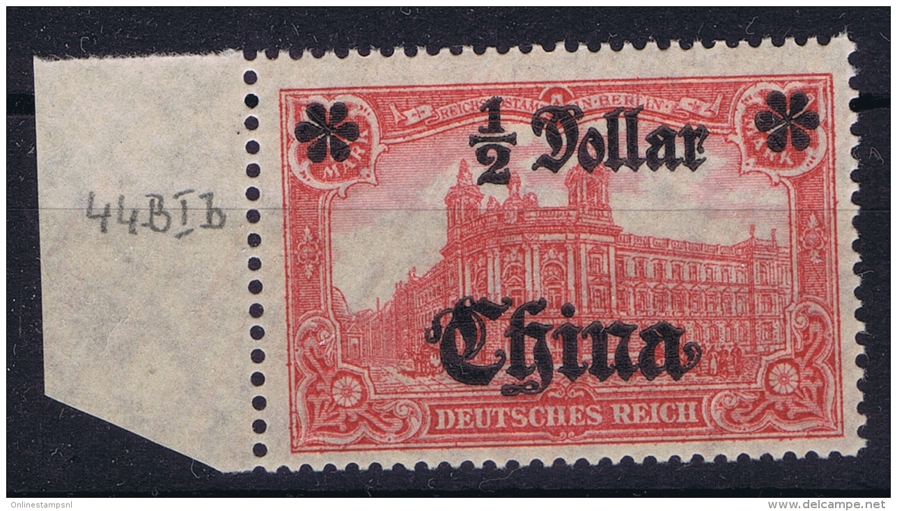 Deutsche Post China : Mi Nr 44 II B R Postfrisch/neuf Sans Charniere /MNH/**  Randstück  1906 - China (offices)