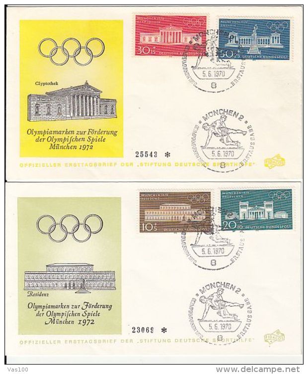 OLYMPIC GAMES, MUNCHEN'72, WRESTLING, COVER FDC, 2X, 1970, GERMANY - Summer 1972: Munich