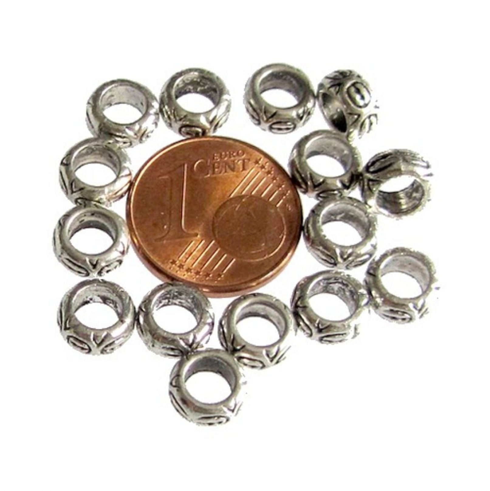 15 Perles Intercalaire Spacer Motif Gravé 7x3.5 Mm Apprêts Création Bijoux _A056 - Perles