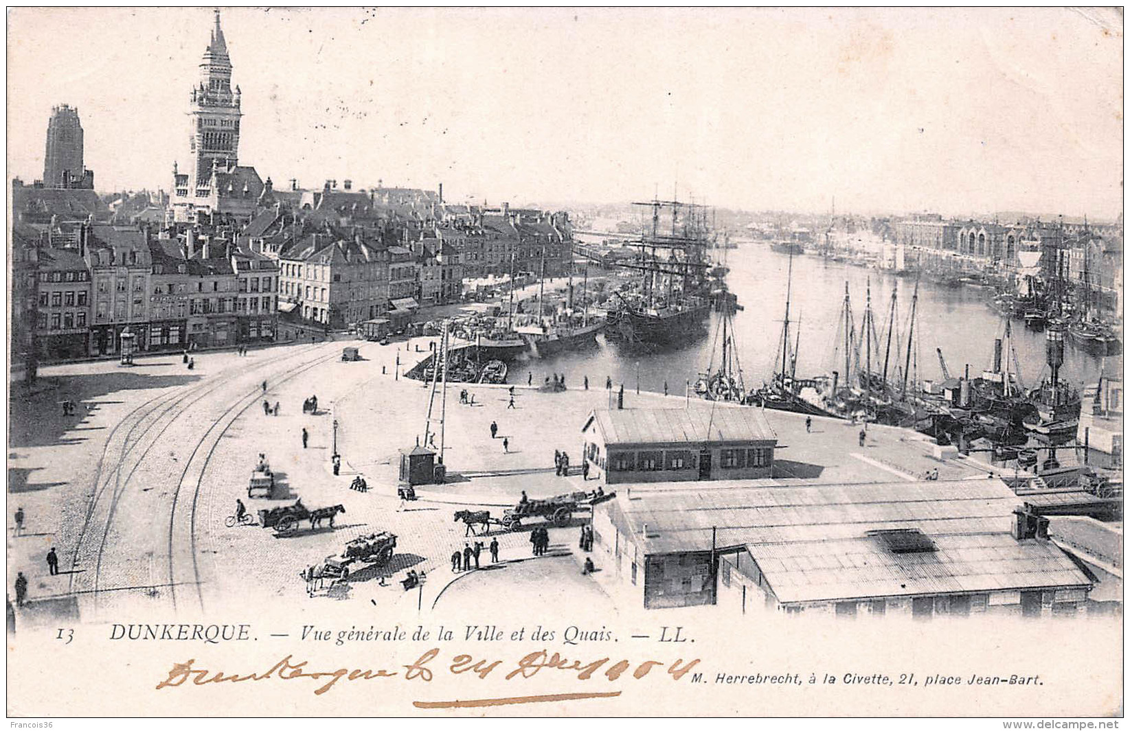 (59) Dunkerque - Vue Générale De La Ville Et Des Quais 1904 - Dunkerque