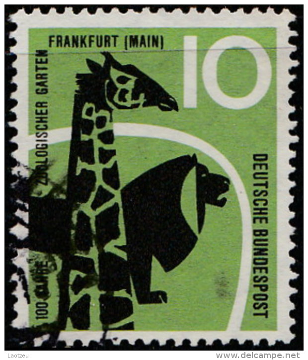 Allemagne 1958. ~ YT  159 - Lion Et Girafe. Zoo De Francfort - Gebraucht