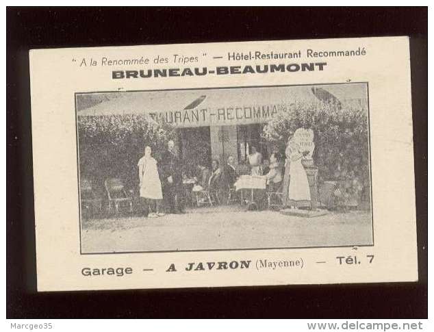 53 Javron Hôtel Restaurant Bruneau Beaumont Tél. 7 à La Renommée Des Tripes  Animée  ,  Dos Note - Autres & Non Classés