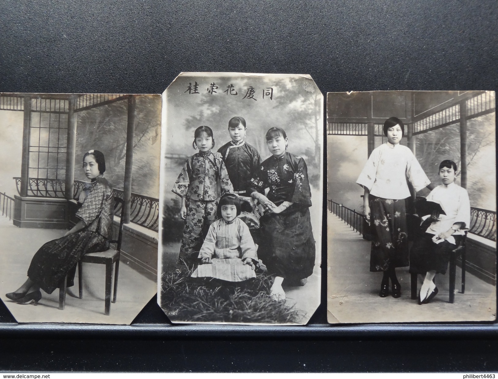 LOT DE 3 PHOTOS DE FEMMES CHINOISES DATE LE 1 ER FEVRIER 1930 - Personnes Anonymes
