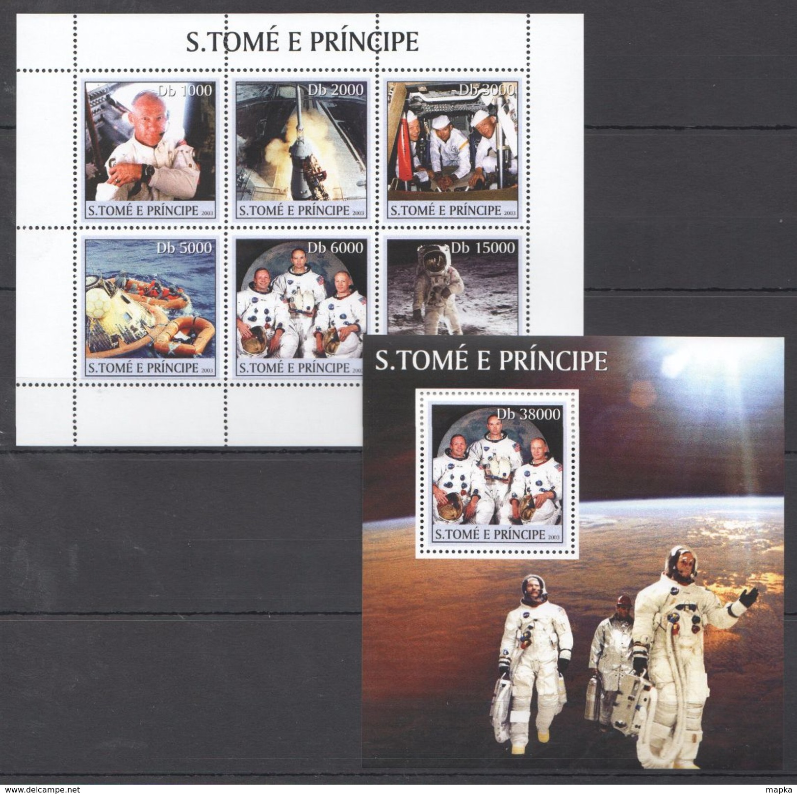 M4 2003 S.TOME E PRINCIPE SPACE 1KB+1BL MNH - Other & Unclassified