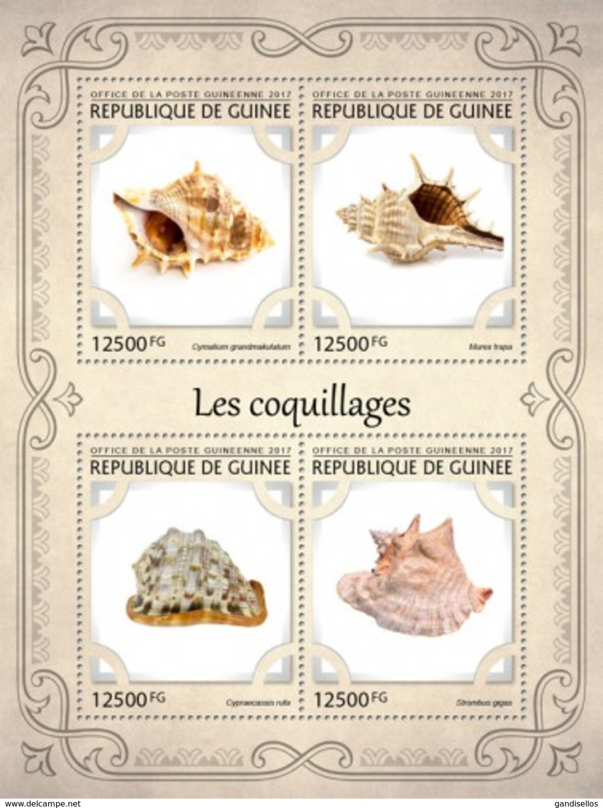 GUINEA 2017 SHEET SHELLS SEASHELLS COQUILLAGES CONCHAS CONCHIGLIE MUSCHELN MARINE LIFE Gu17113a - Guinea (1958-...)