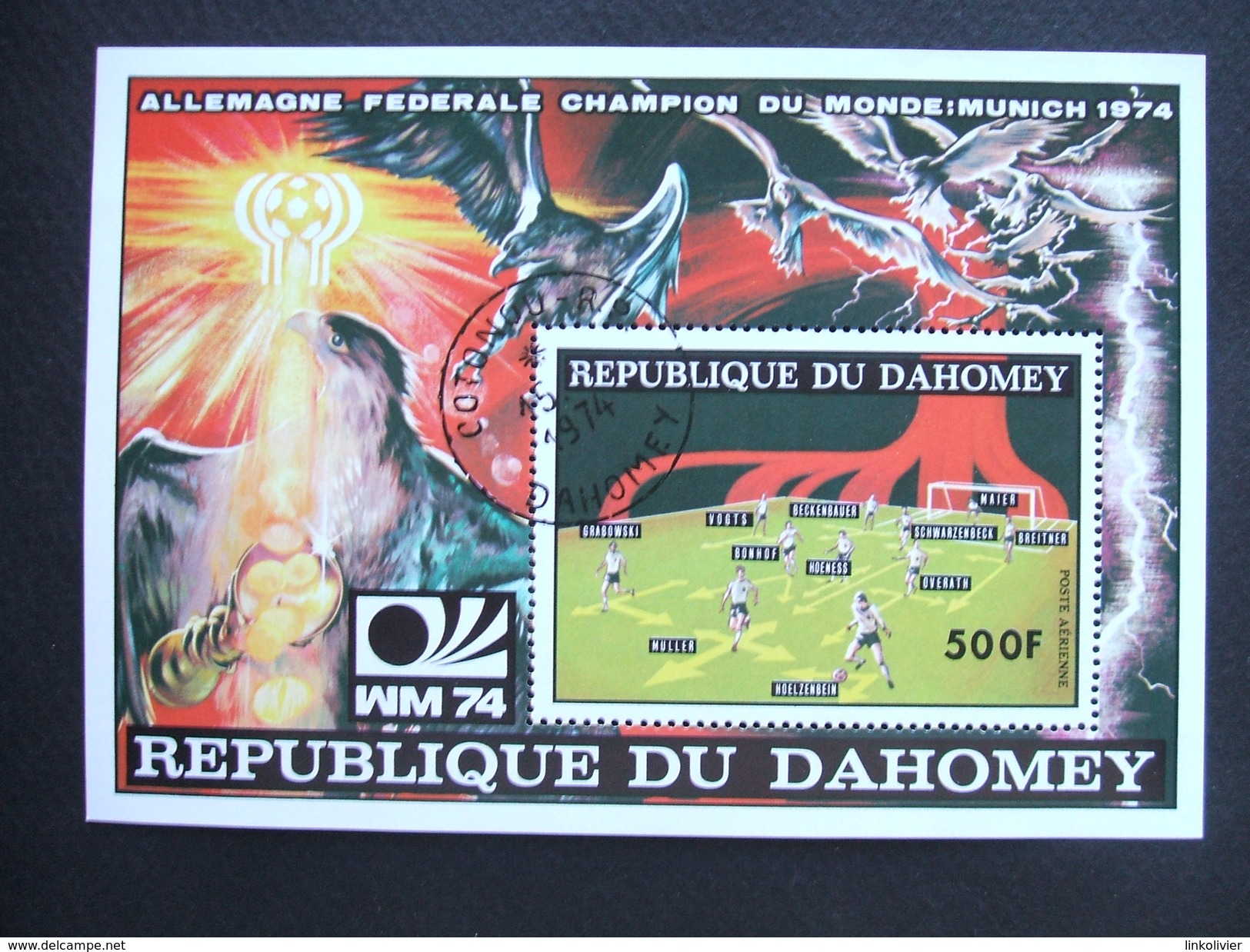 DAHOMEY - Coupe Du Monde De Football Munich 1974 Allemagne RFA - 2 Blocs BF 22A Et 22F Obl - Cote 14€ - 1974 – Westdeutschland