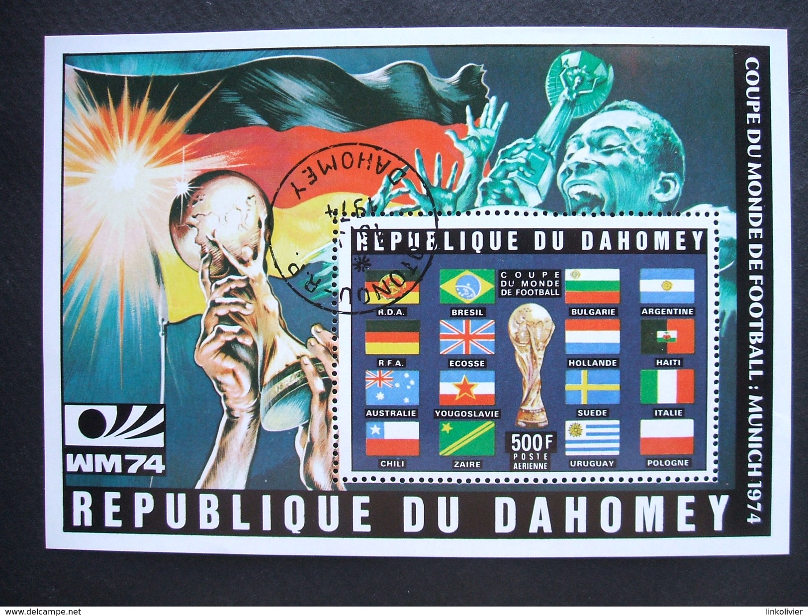 DAHOMEY - Coupe Du Monde De Football Munich 1974 Allemagne RFA - 2 Blocs BF 22A Et 22F Obl - Cote 14€ - 1974 – Germania Ovest