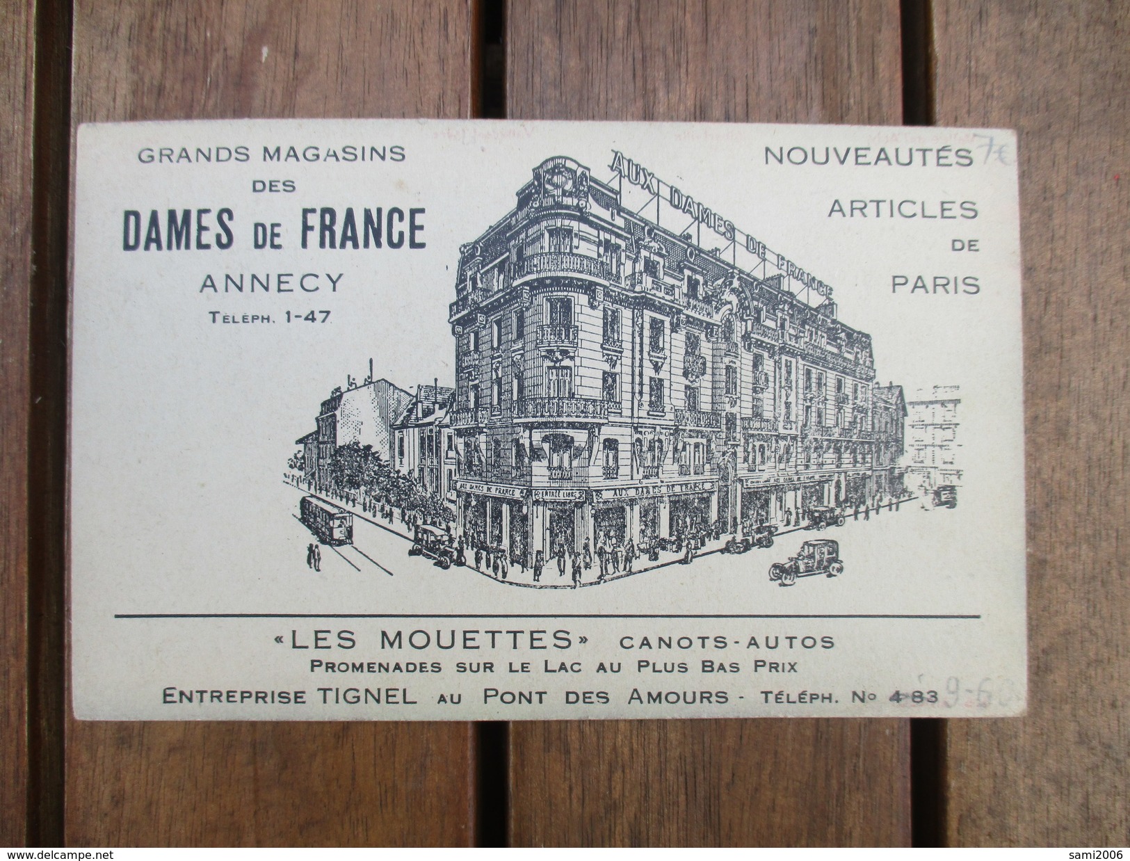 CPA PUBLICITE ANNECY LAC CARTE PLAN GRANDS MAGASINS DES DAMES DE FRANCE - Annecy