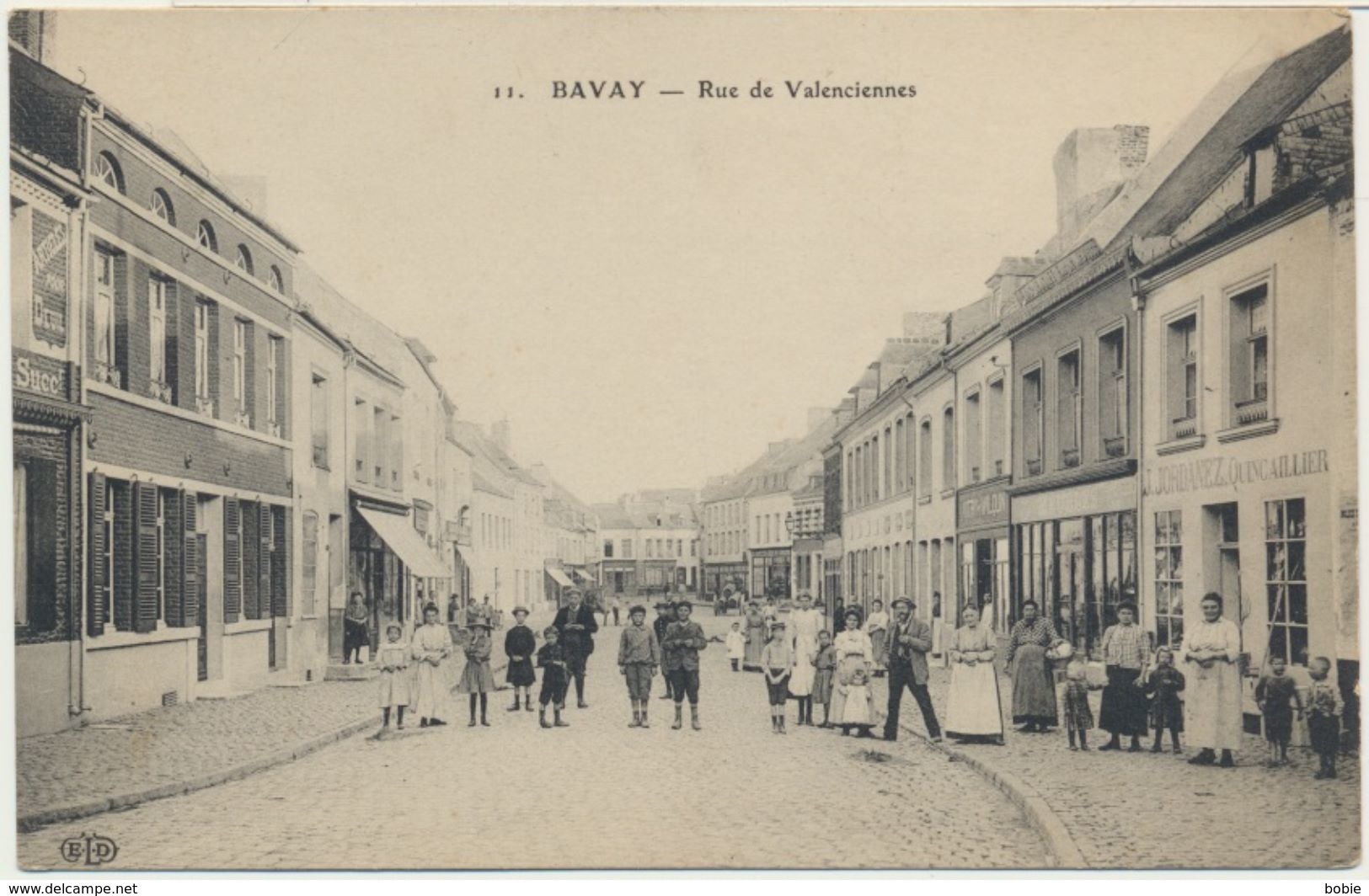 Bavay Dépt. 59 Nord - Rue De Valenciennes - Rue Annimée - Commerces J. Jordanez Quincaillerie Edit. ELD - Bavay