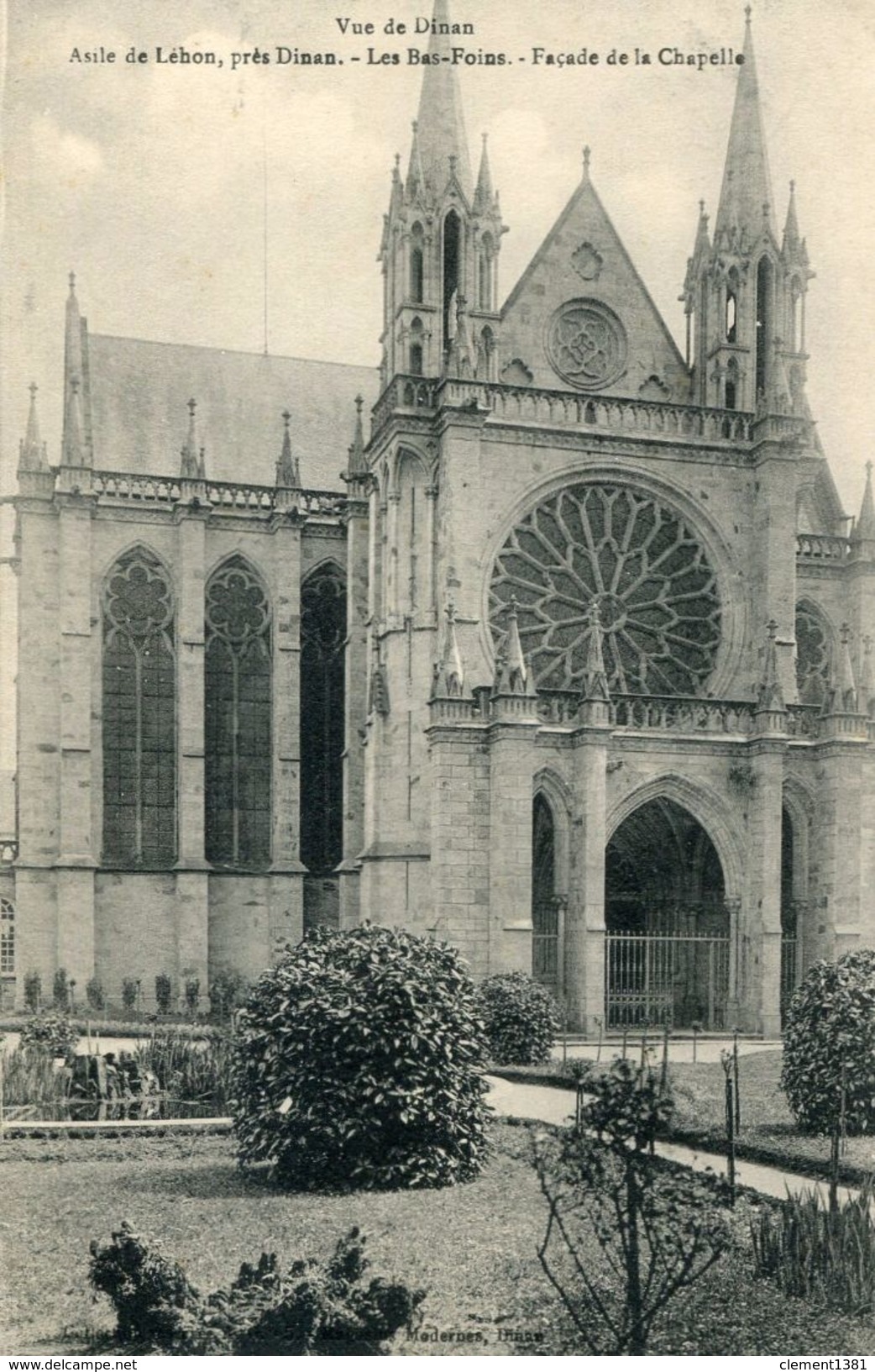 Vue De Dinan Asile De Lehon Les Bas Foins Facade De La Chapelle - Dinan