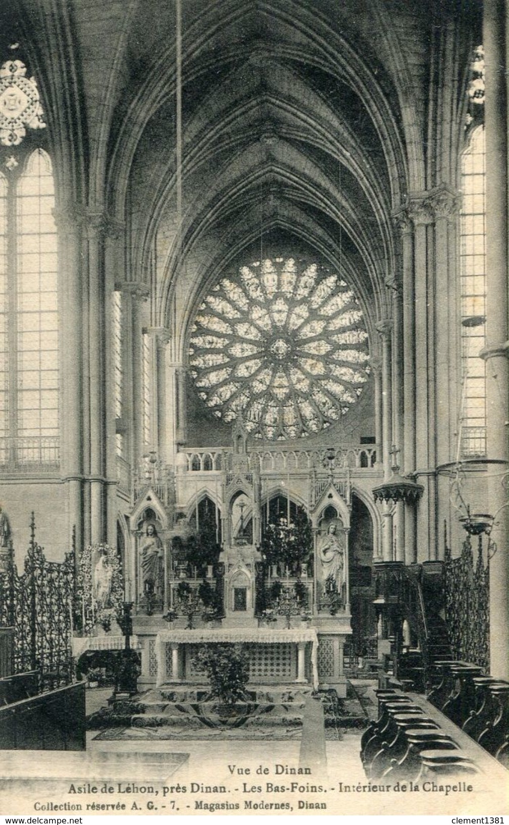 Vue De Dinan Asile De Lehon Les Bas Foins Interieur De La Chapelle - Dinan