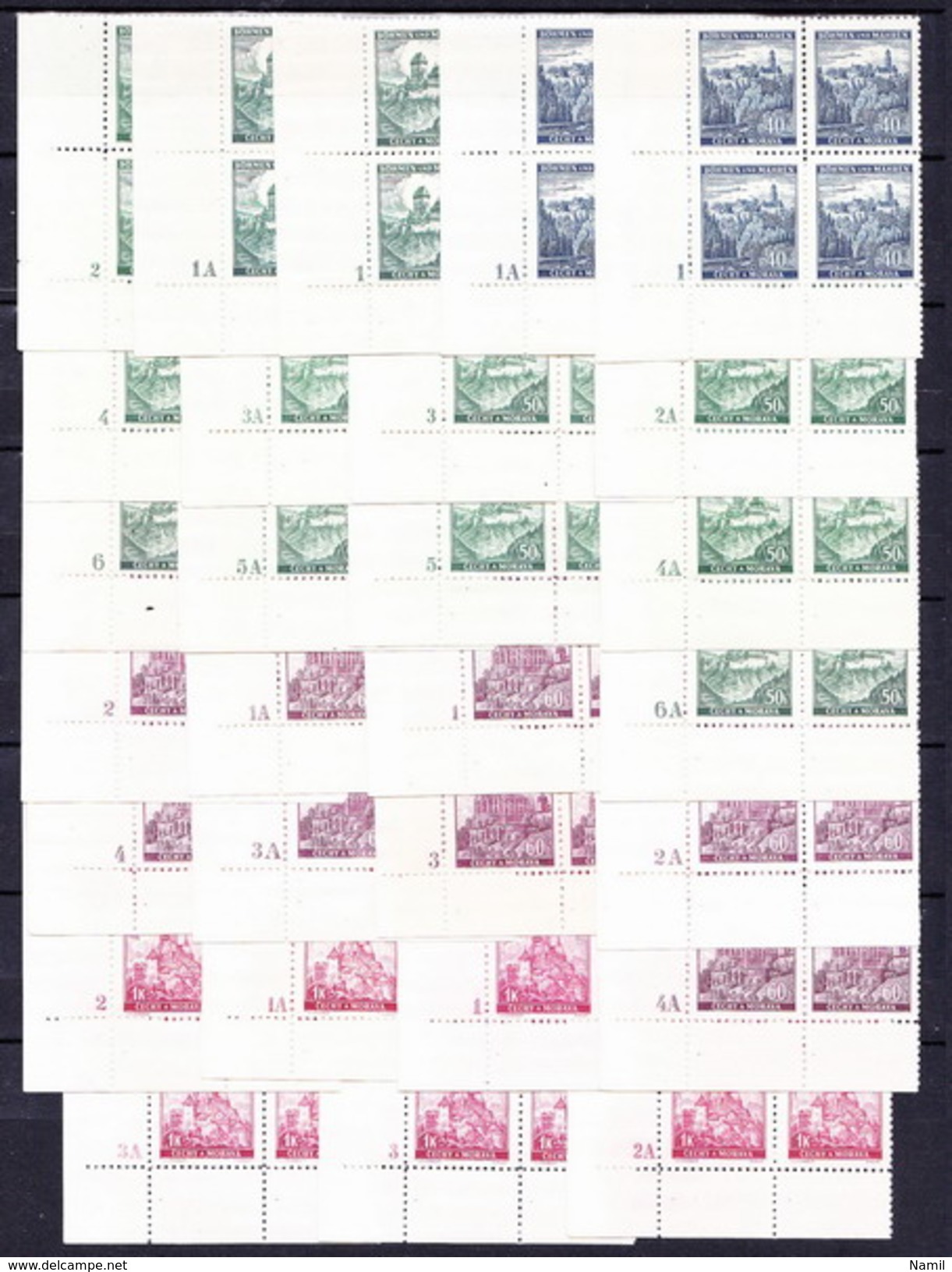 Boheme Et Moravie 1939 Mi 25-28 (Yv 25-8), (MNH) ** , Tout Les Planches - Unused Stamps