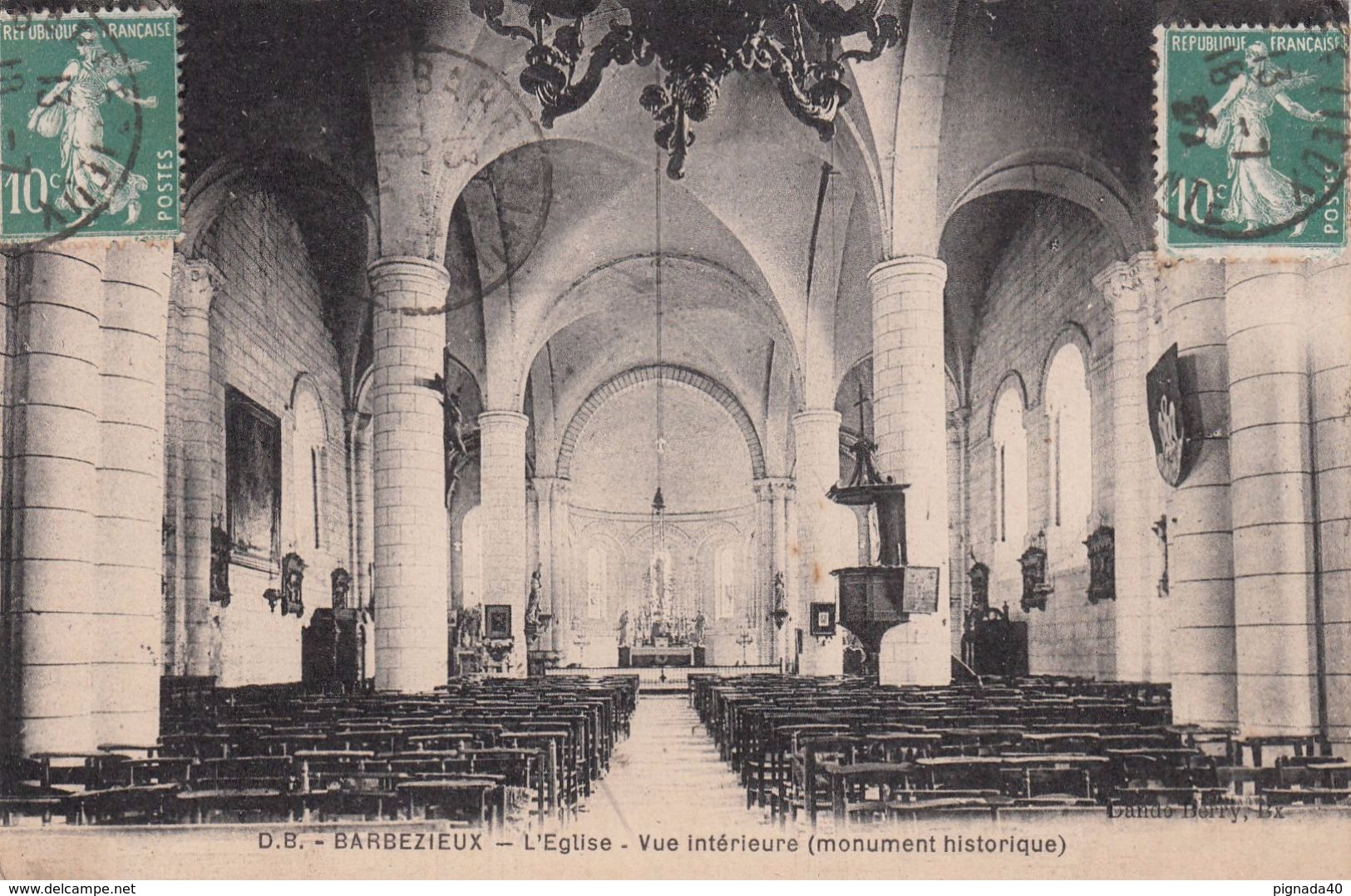 Cp , 16 , BARBEZIEUX , L'Église , Vue Intérieure (monument Historique) - Autres & Non Classés