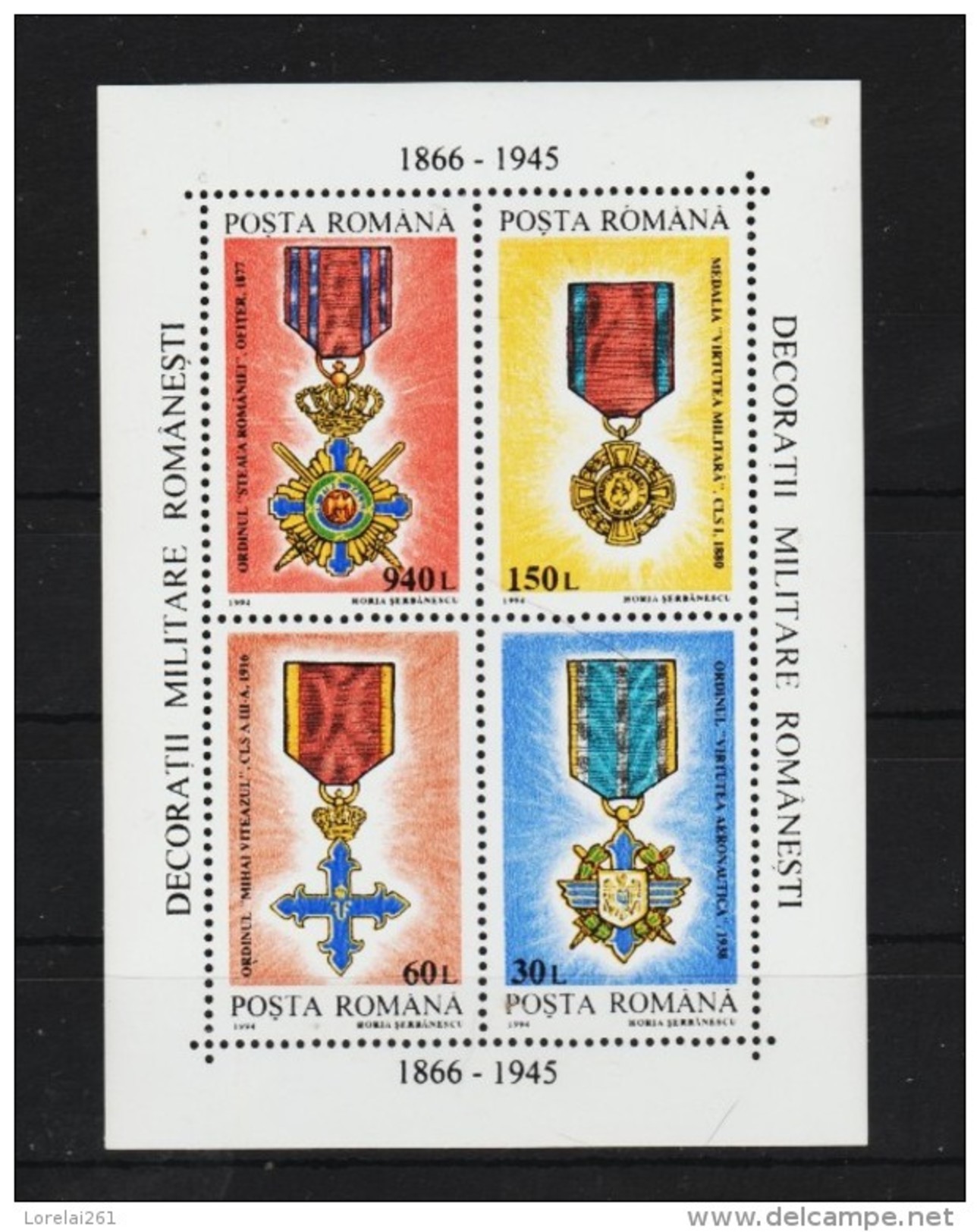 1994 - Decoration Militares Mi No 296 Et Yv No Bf 240 - Ungebraucht