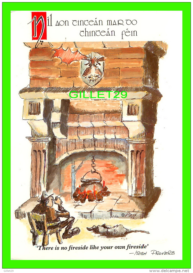 IRELAND - IRISH PROVERB - THERE IS NO FIRESIDE LIKE YOUR OWN FIRESIDE - CHORDCRAFT CARDS - - Autres & Non Classés