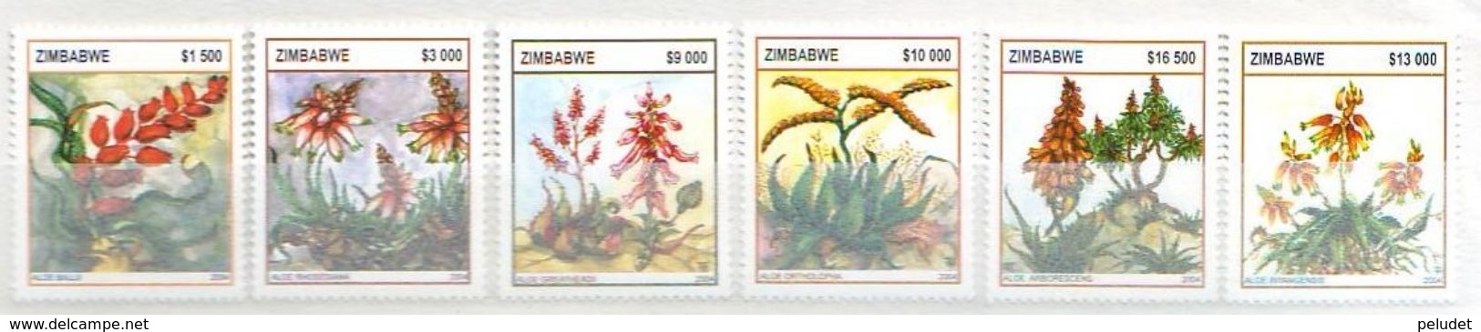 Zimbabwe 2004 Aloes Du ..... 6 V. ** Mi 782-87, Sn 963-67, Yt 534-39, Sg 1132-37 - Zimbabwe (1980-...)