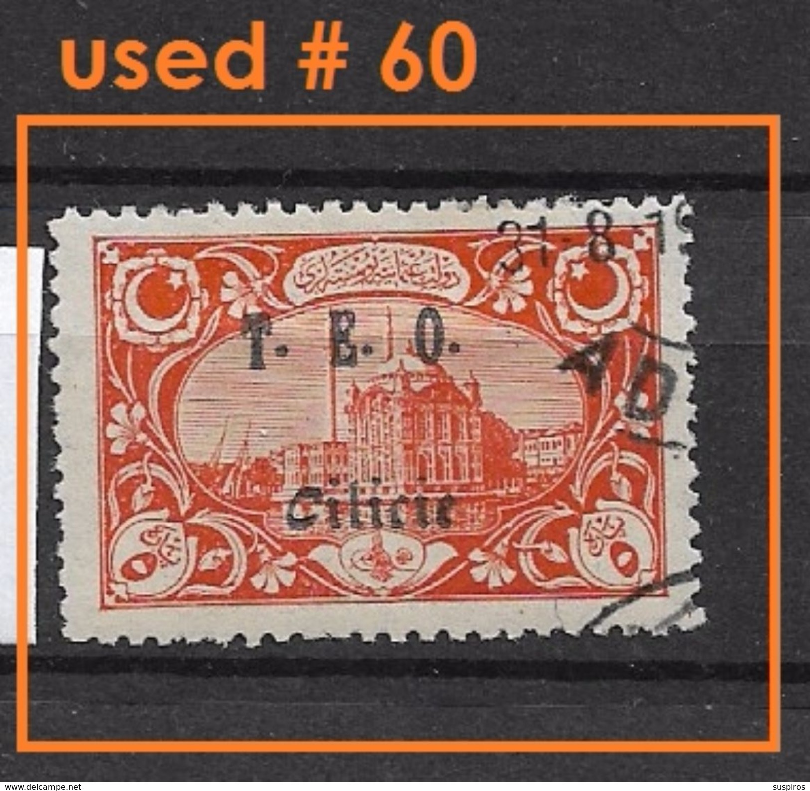 CILICIA  YVERT 60  OVERPRINT RED T.E.O CICILICIE USED - Unused Stamps