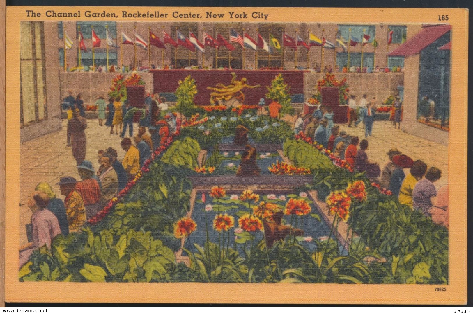 °°° 9325 - USA - NY - NEW YORK - CHANNEL GARDEN  ROCKEFELLER CENTER - 1957 °°° - Parchi & Giardini