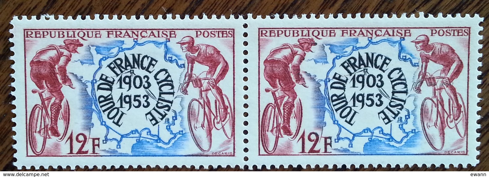 France - YT N°955 Paire- Tour De France Cycliste - 1953 - Neufs - Unused Stamps