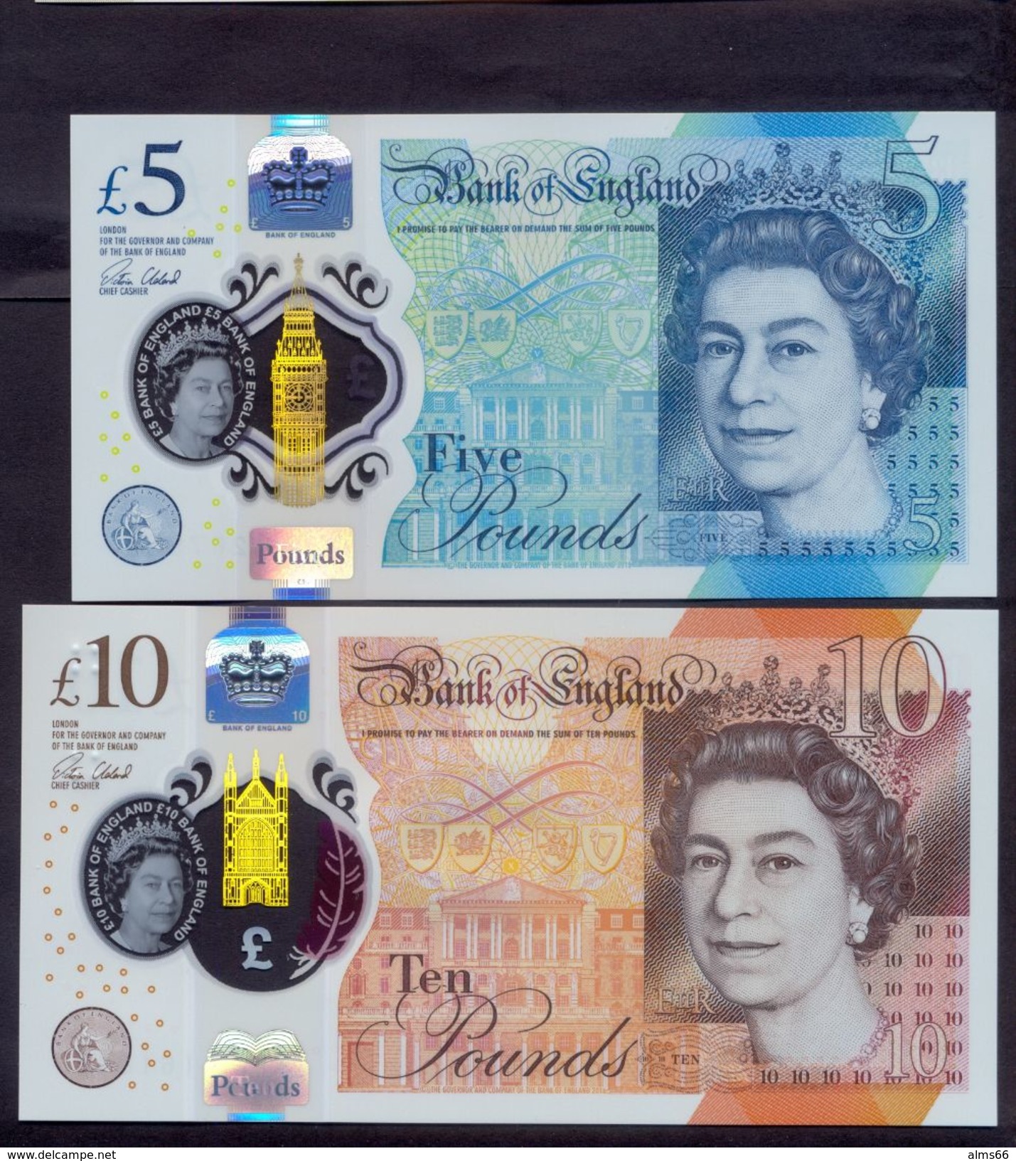 UK 5 + 10 Pounds 2015 2016 UNC Polymer - Other & Unclassified