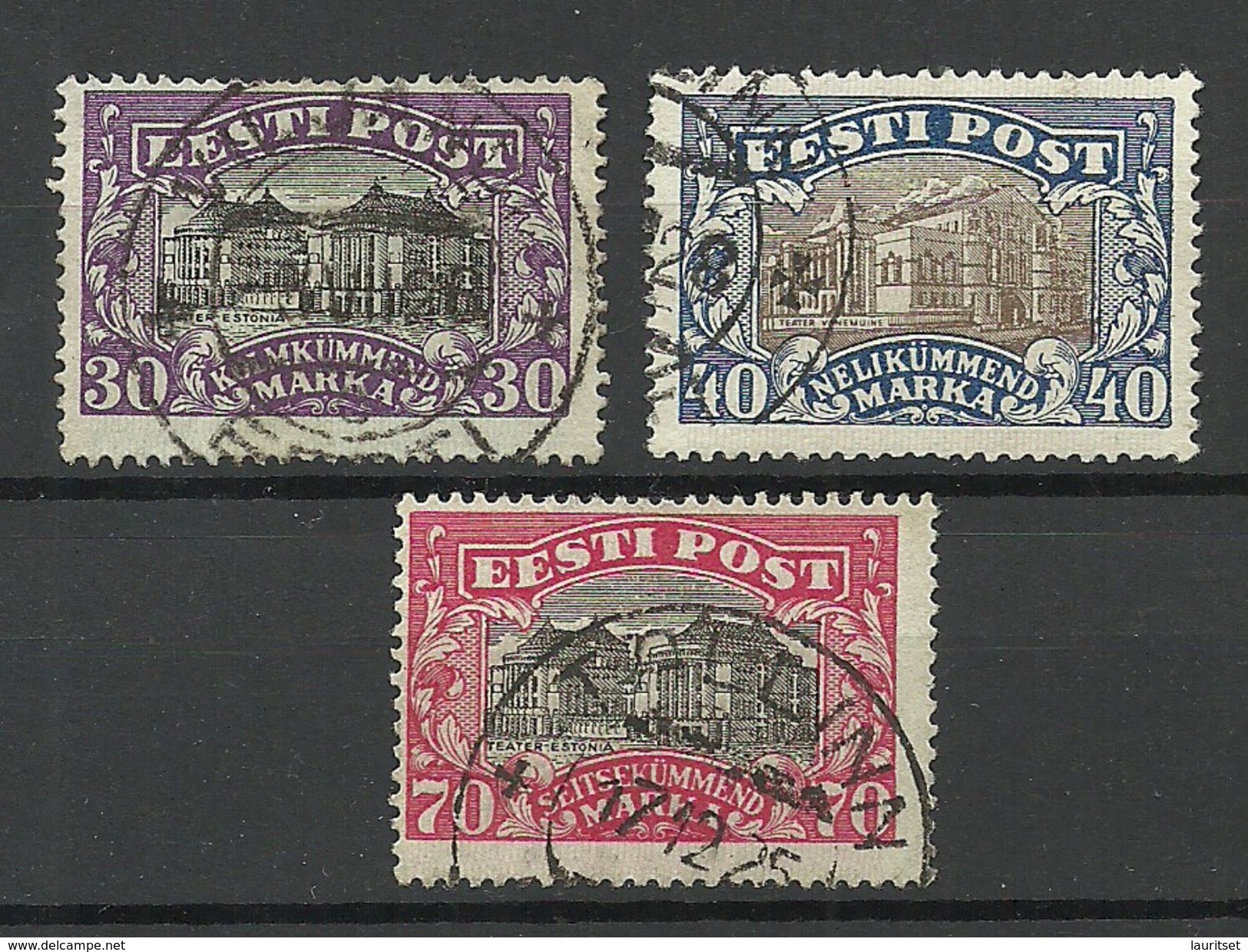 Estland Estonia Estonie 1924/27 Theater Michel 55 & 56 & 62 O - Estland