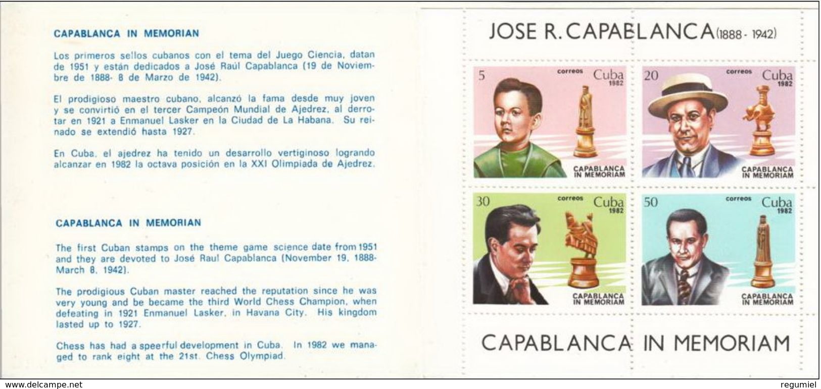 Cuba Carnet 2409/2412 ** MNH. 1982 Ajedrez - Nuovi