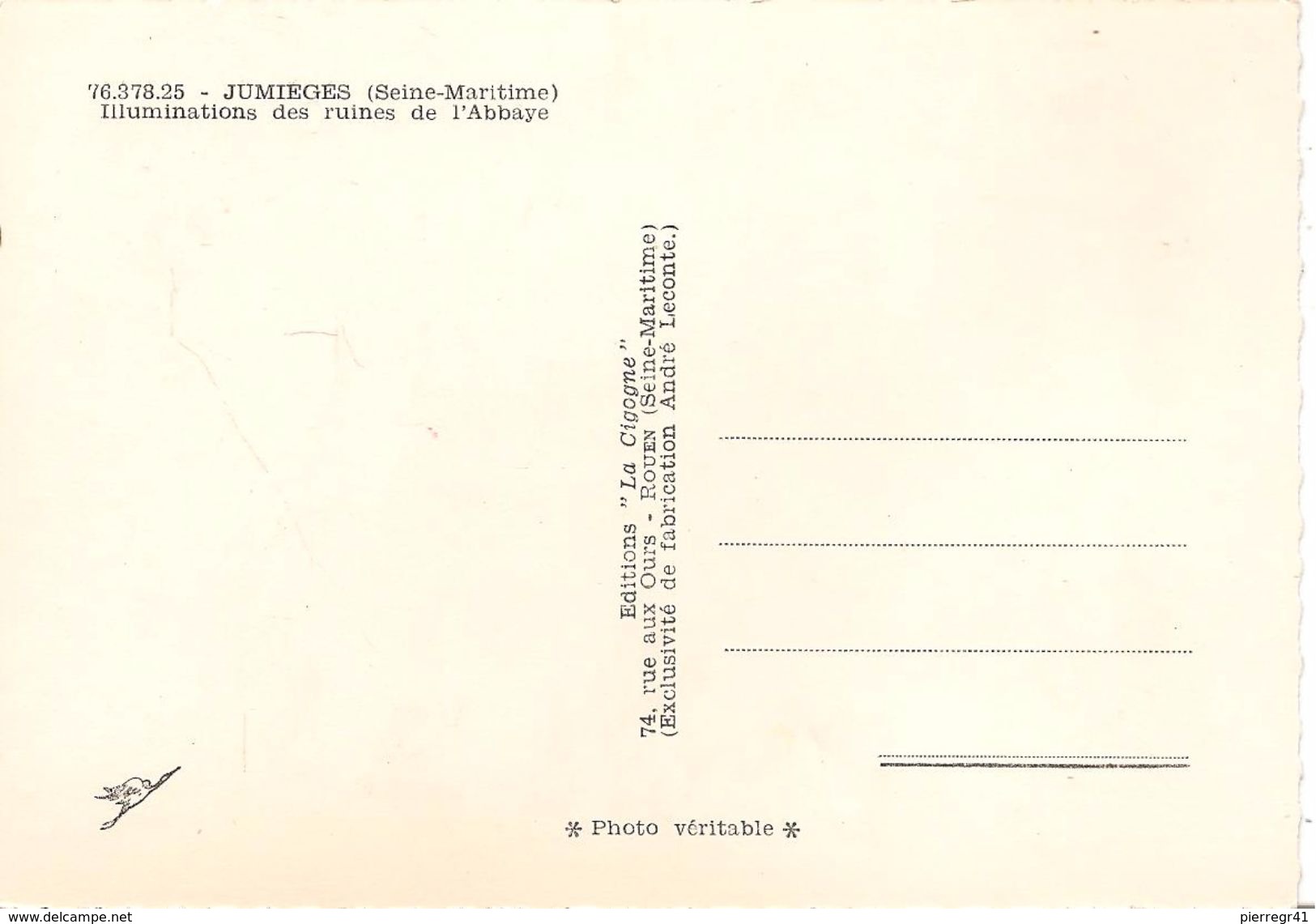 CPA-1955-76-JUMIEGES-ABBAYE-ILLUMINATIONS RUINES -TBE-Edit La Cigogne - Jumieges