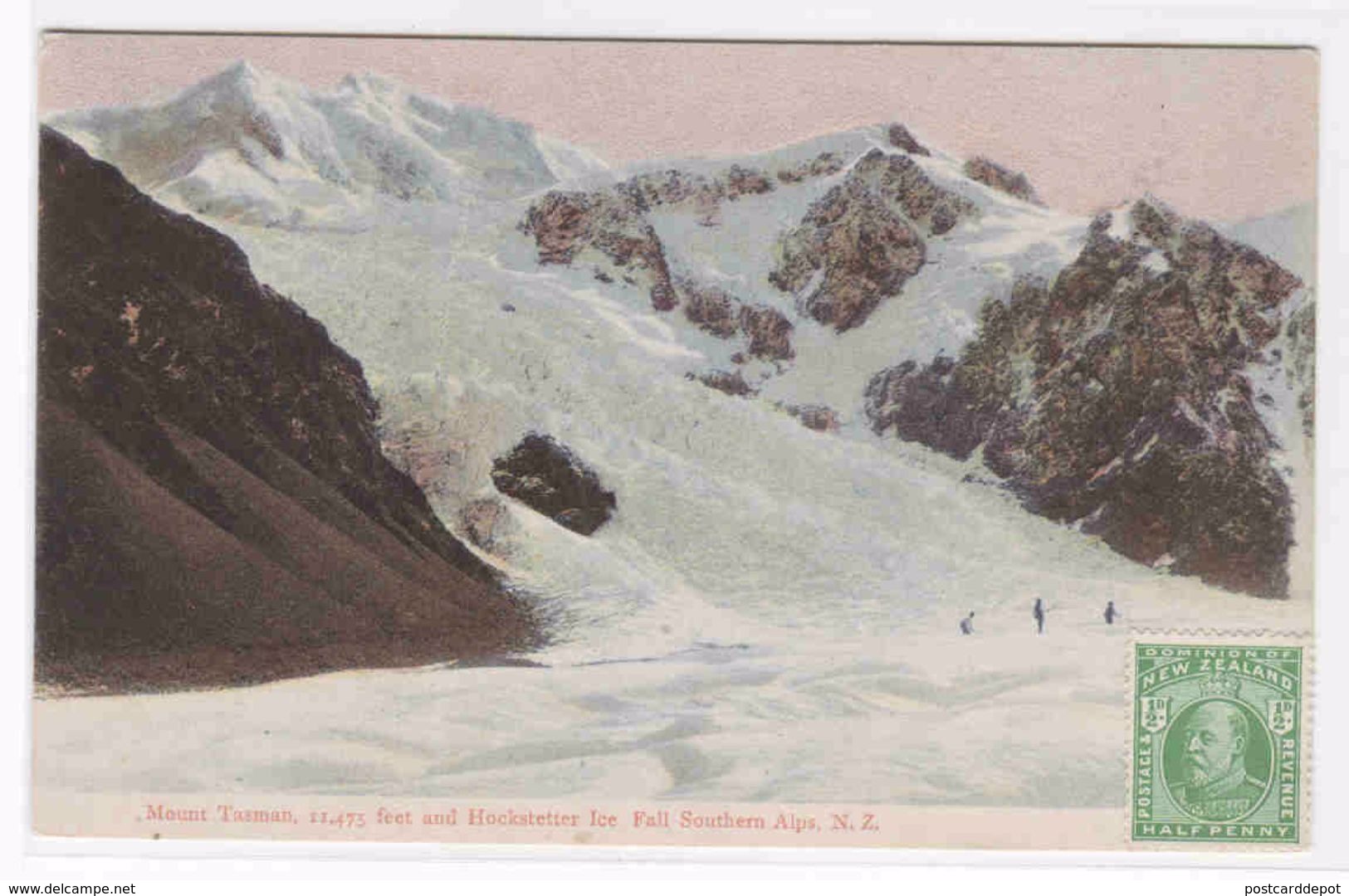 Mount Tasman Hochstetter Ice Fall Southern Alps New Zealand 1910c Postcard - New Zealand