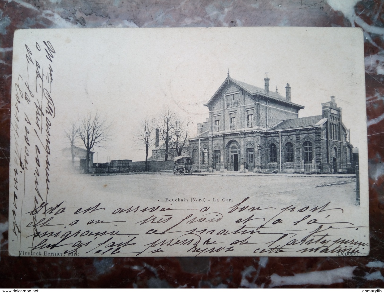 Bouchain (nord) La Gare Vinstock Bernier Bon état 1902 - Bouchain