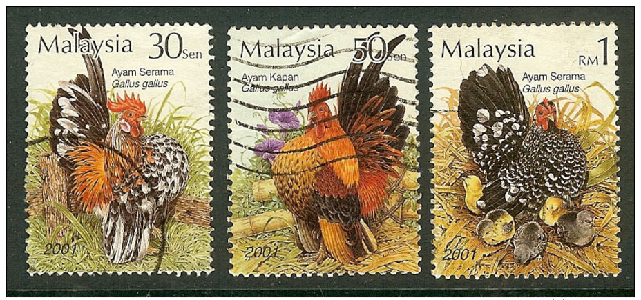 Malaysia National Issues 2001 (SG 1027/29) Fine Used Set Of 3 - Malaysia (1964-...)