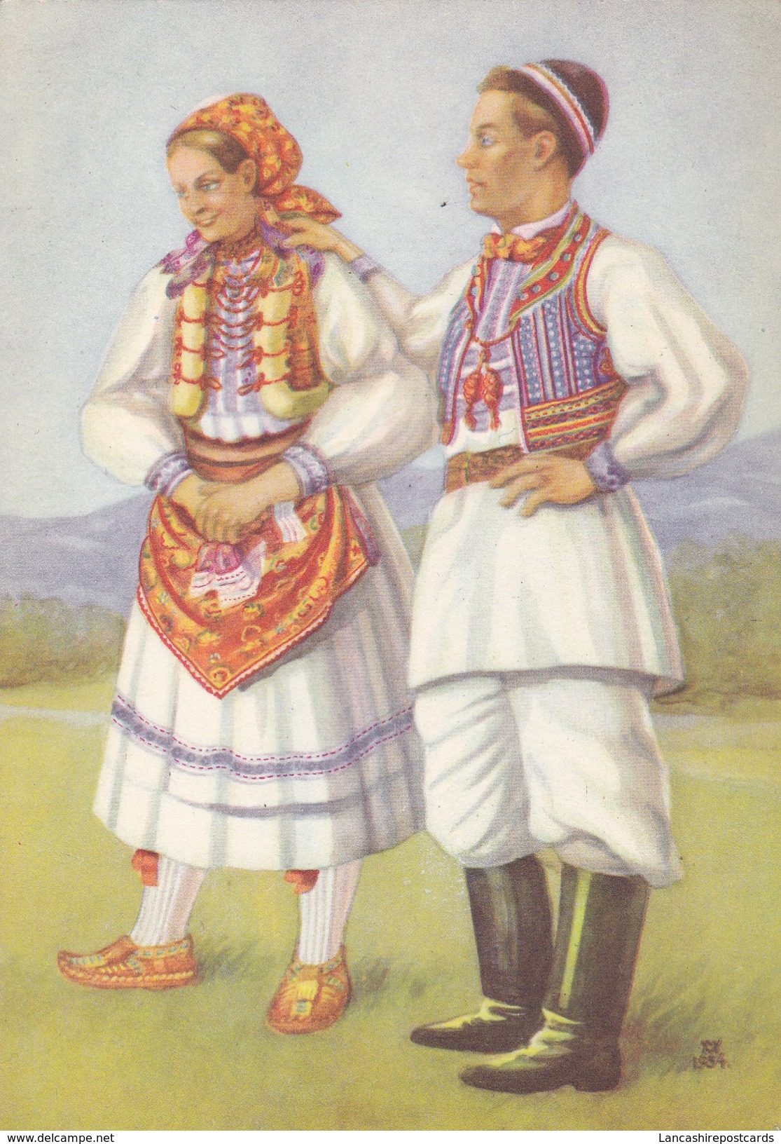 Postcard Croatian National Costume With Unused Stamp  My Ref B22001 - Croatia