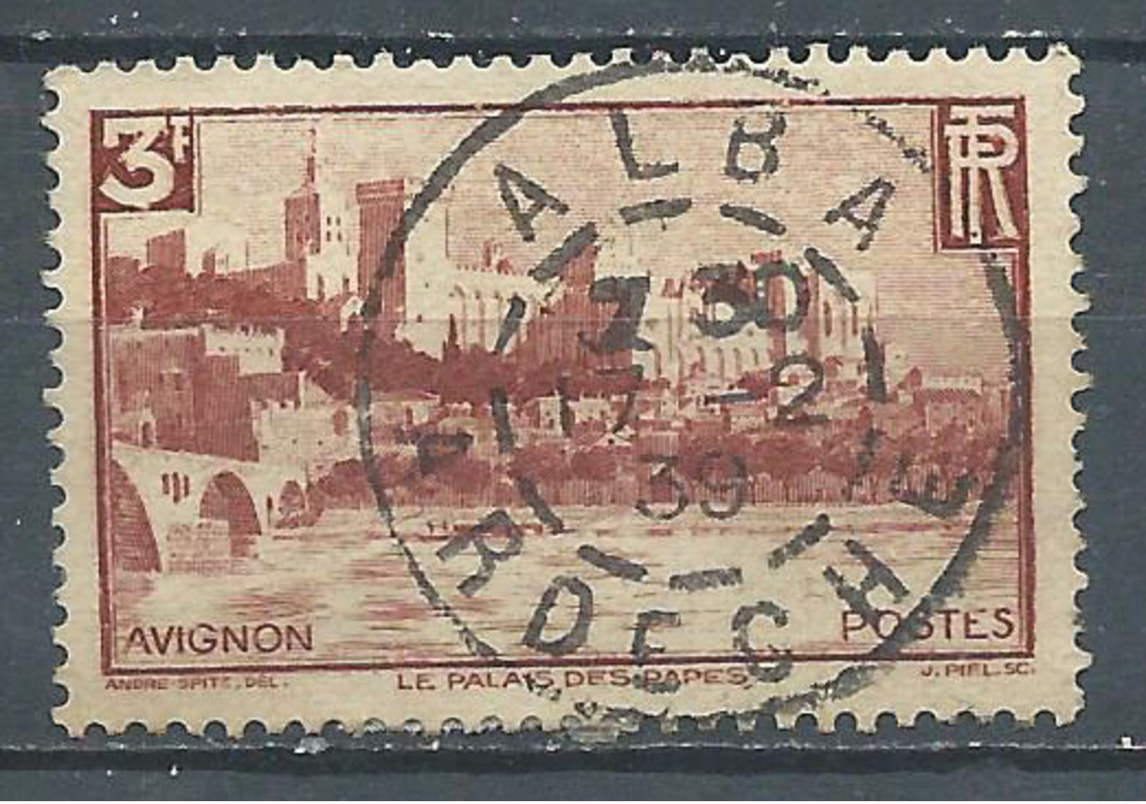 France YT N°391 Avignon Le Palais Des Papes Oblitéré ° - Used Stamps