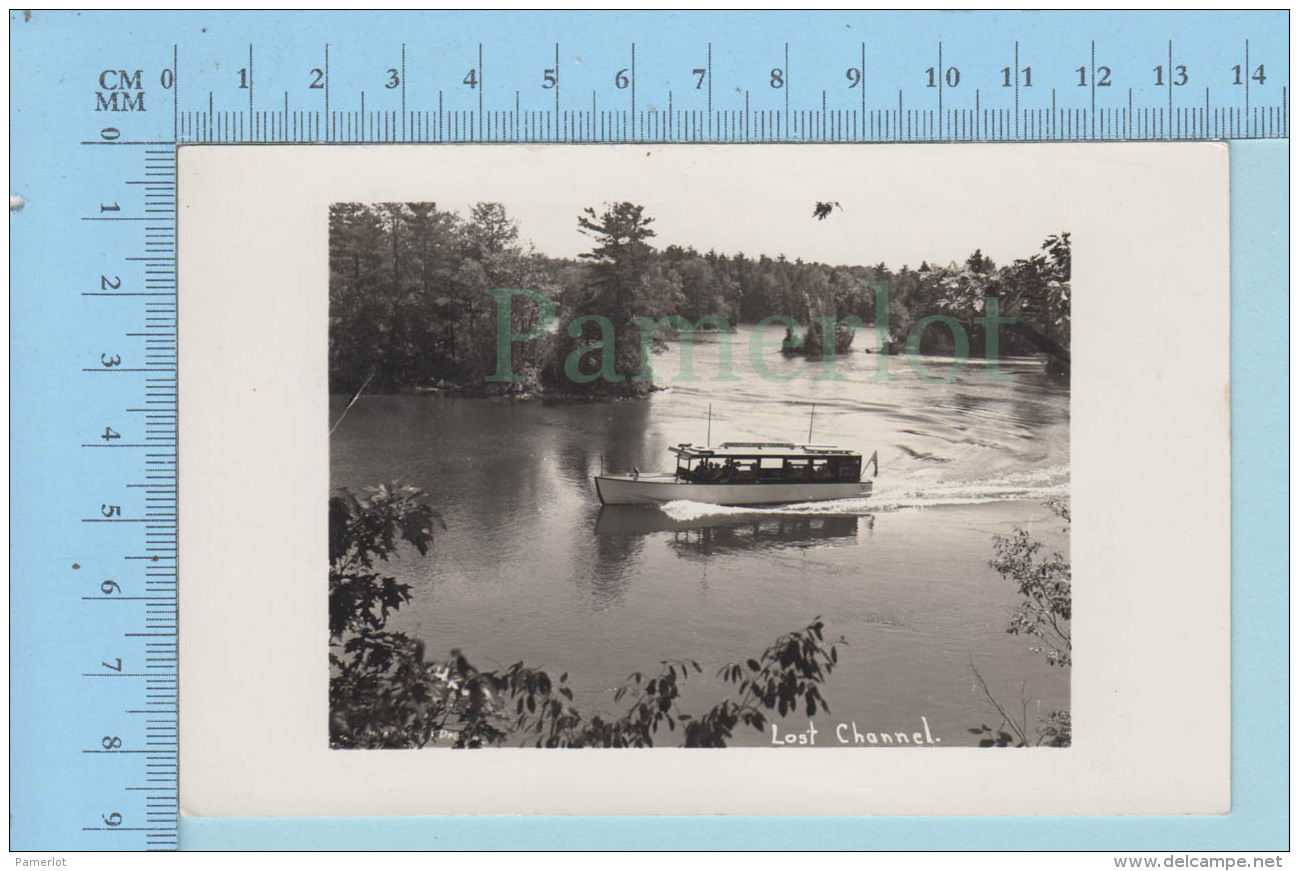 Thousand Islands Ontario - Real Photo Reel, Boating On Lost Channel - Post Card Carte Postale - Thousand Islands