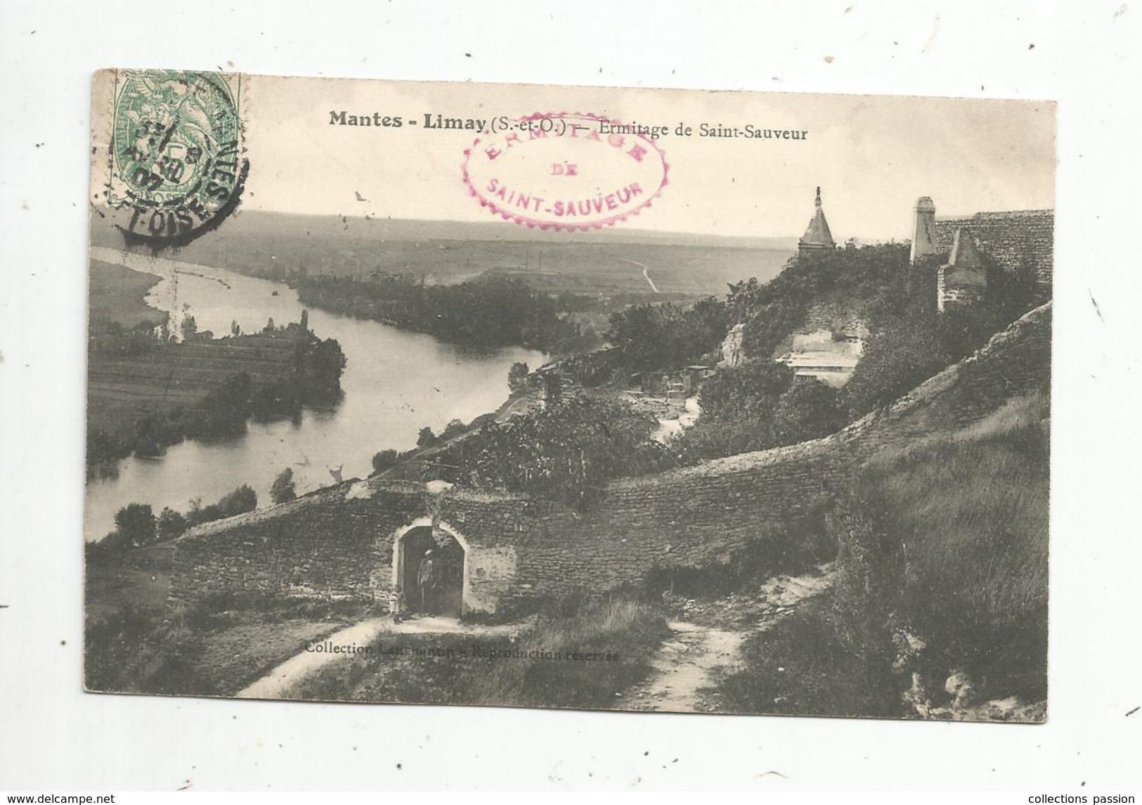 Cp , 78 , MANTES - LIMAY , Ermitage De SAINT SAUVEUR , Voyagée 1907 - Limay