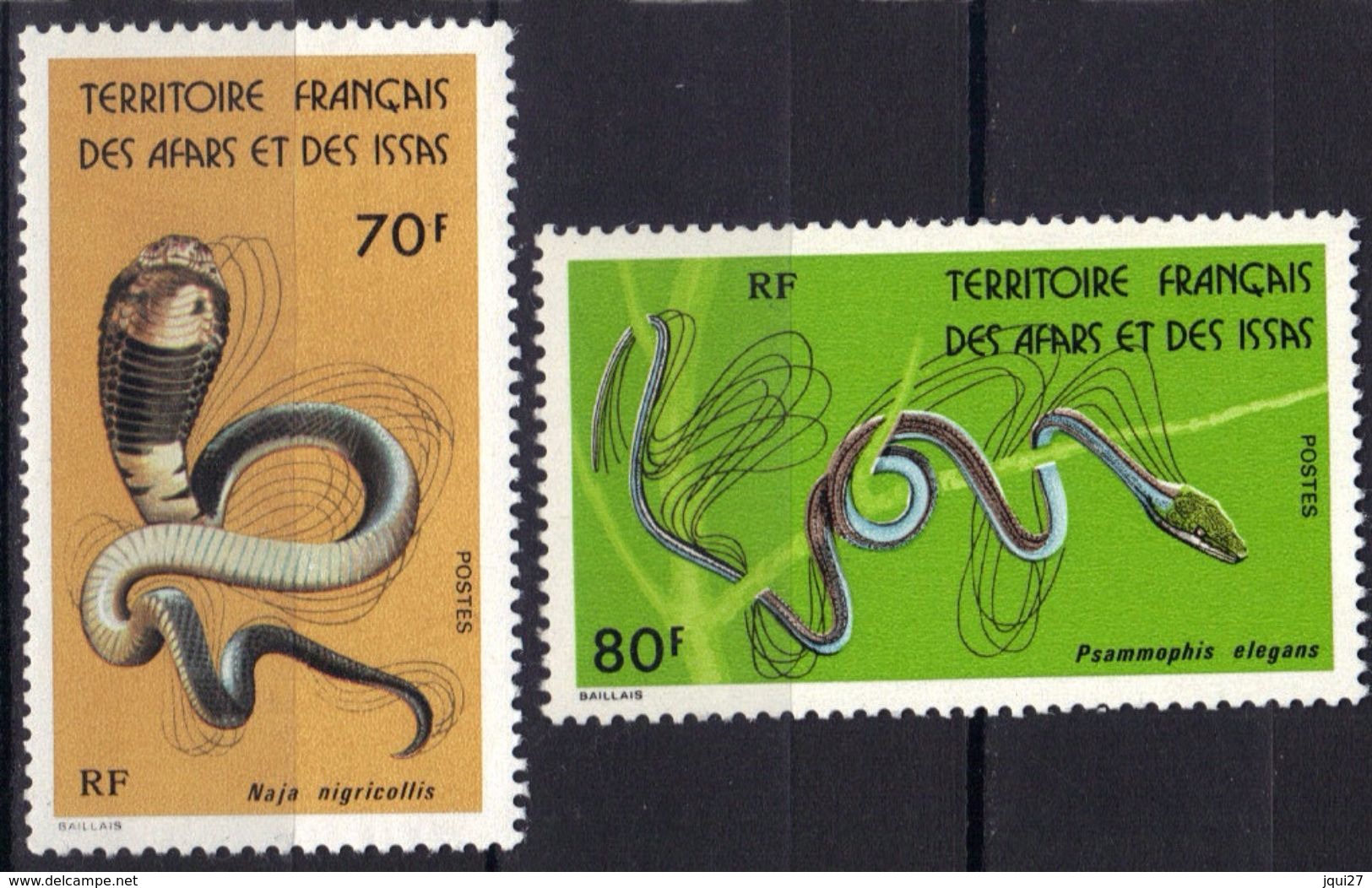 Afars Et Issas N°436 - 437 ** Serpents, à Moins De 30% De La Cote - Ungebraucht