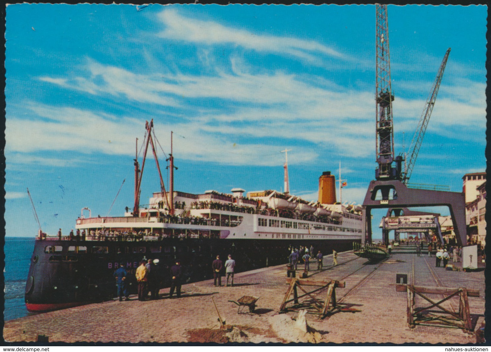 Ansichtskarte Foto Bremerhaven Schiff Columbuskaje Und TS Bremen Nach Hamburg - Sonstige & Ohne Zuordnung