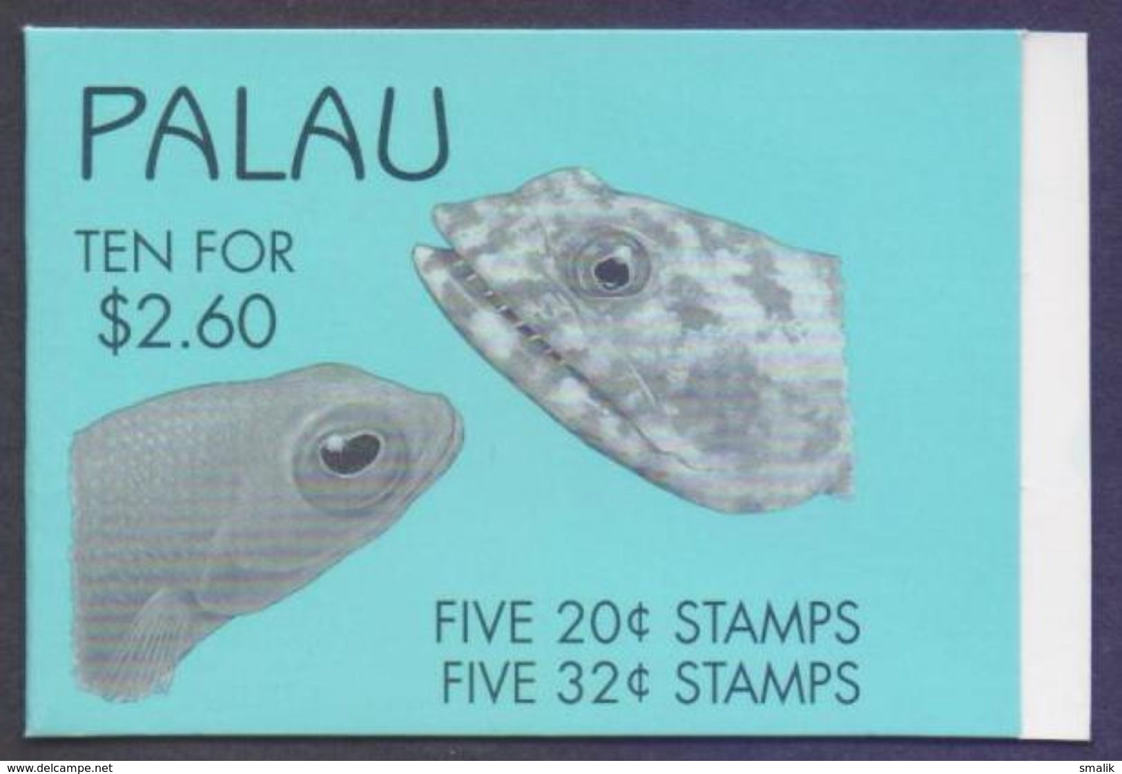 Republic Of PALAU 1995 - MNH Complete Booklet On Fishes, 5 Stamps Of 20c & 5 Stamps Of 32c - Palau