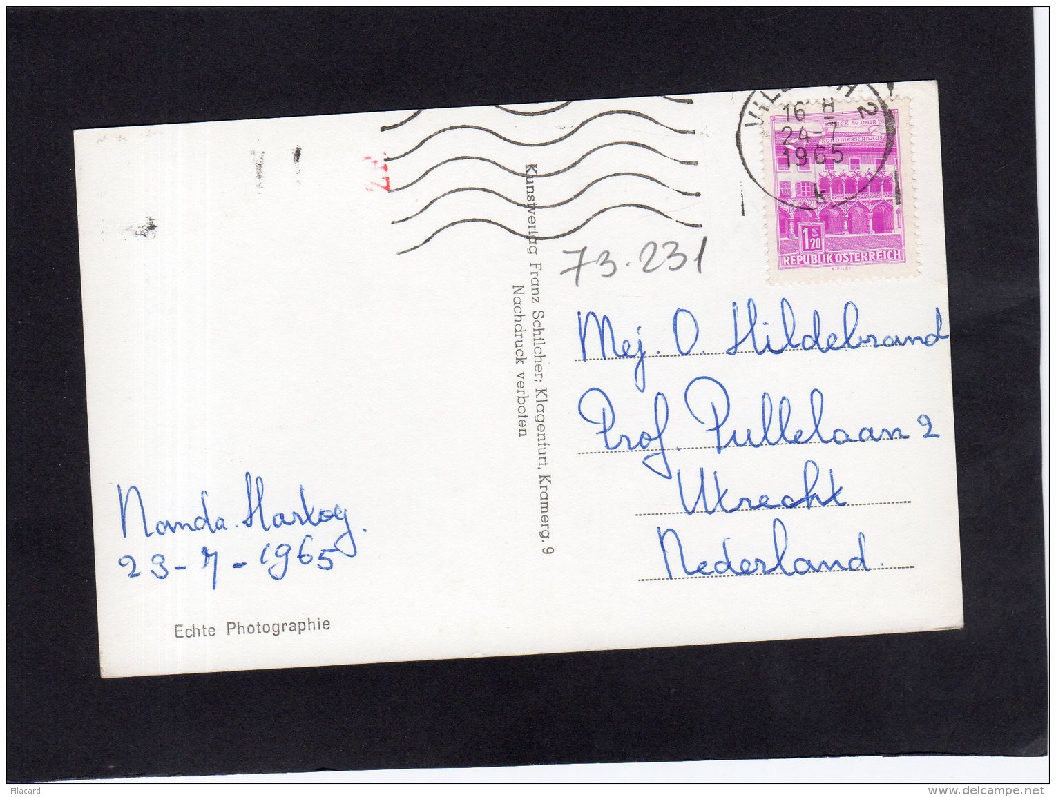 73231    Austria,   Velden Am  Worthersee,  Schlosshotel  Mit  Mittagskogel,  Karnten,  VG  1965 - Velden