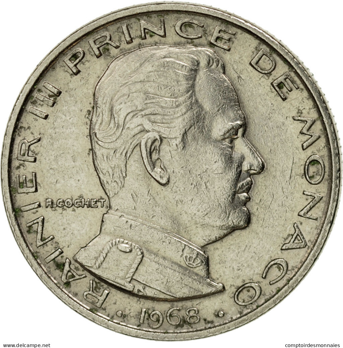Monnaie, Monaco, Rainier III, 1/2 Franc, 1968, SUP, Nickel, KM:145, Gadoury:MC - 1960-2001 Nouveaux Francs