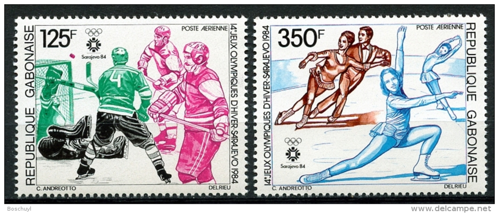 Gabon, 1984, Olympic Winter Games Sarajevo, Ice Hockey, Skating, MNH, Michel 891-892 - Gabun (1960-...)