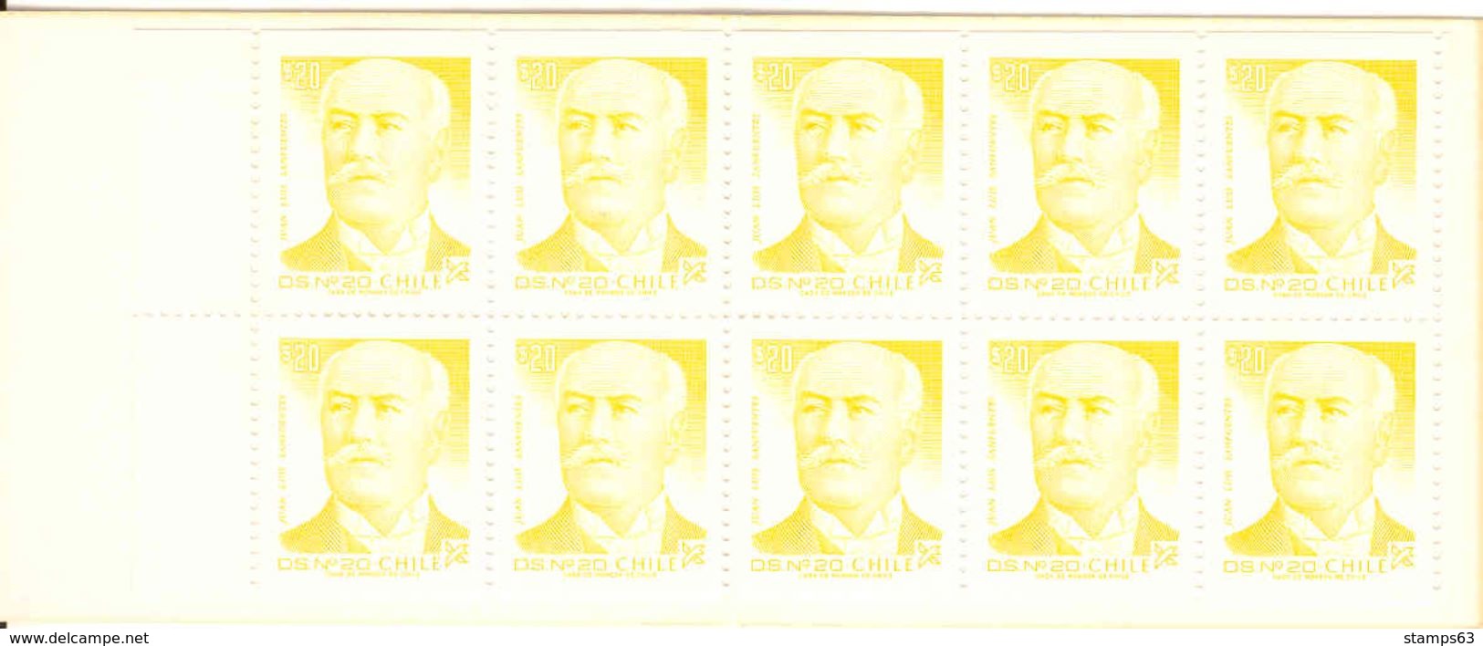 CHILE, 1988, Booklet 5, Sanfuentes, 10x20$ - Chile