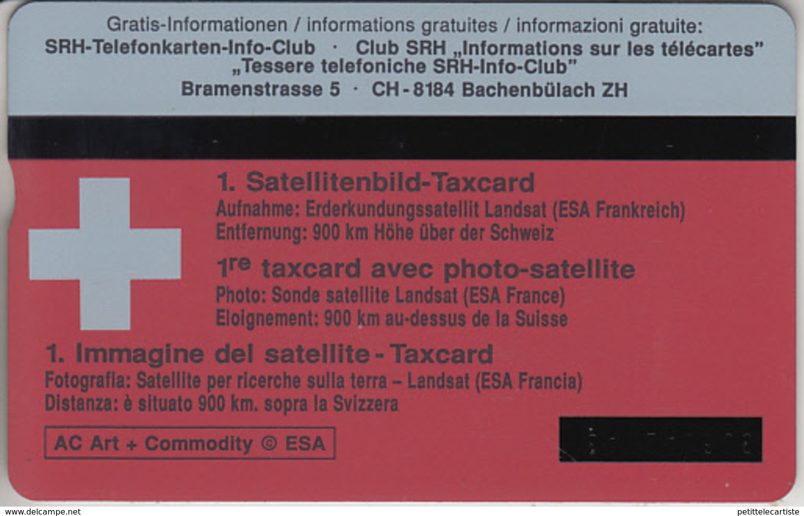 SUISSE - PHONE CARD - °TAXCARD-PRIVÉE ***  PHOTO-SATELLITE  *** - Svizzera