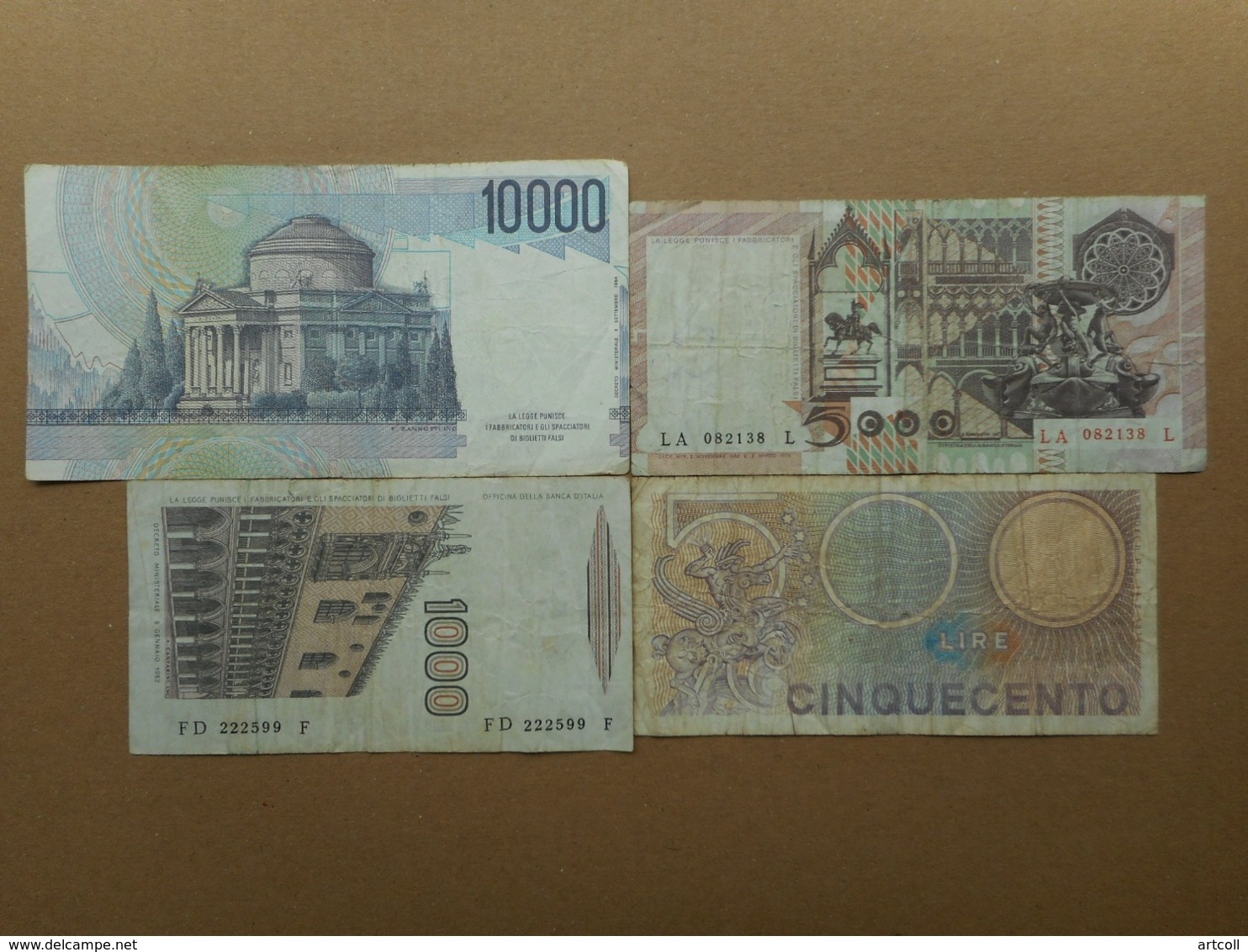 Italy 500,1000,5000,10000 Lire 1974-1984 (Lot Of 4 Banknotes) - Altri & Non Classificati