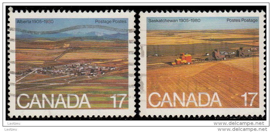 Canada 1980. ~ YT 742 à 743 - 75 Ans Création Alberta Et Saskatchewan - Used Stamps