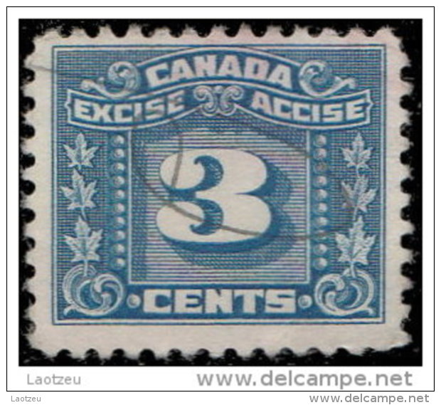 Canada Excise. - 3 C. Bleu - Portomarken